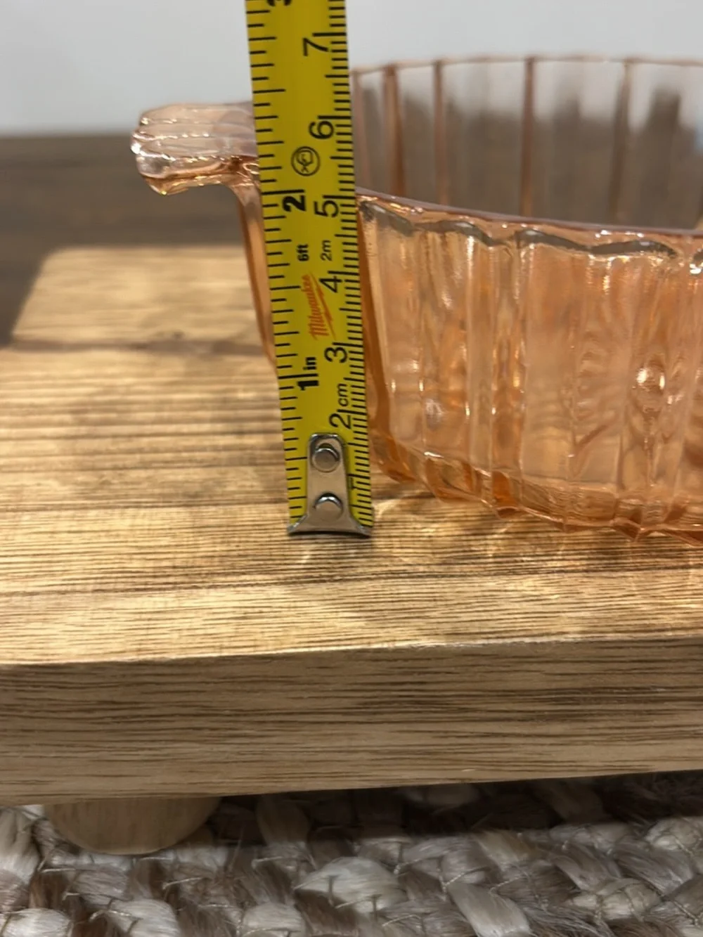 Vintage Pink Carnival Glass Serving Dish